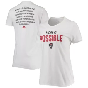 Women's White NC State Wolfpack More Is Possible T-shirt