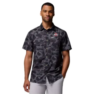 Men's Black Ohio State Buckeyes Super Slack Tide Omni-Wick Button-Up Shirt