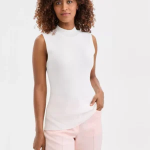 Petite Sleeveless Mock Neck Sweater