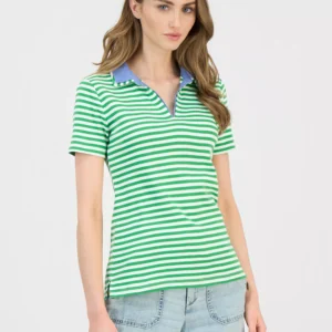 Nautica Women's Cotton Double-Collar Polo T-Shirt