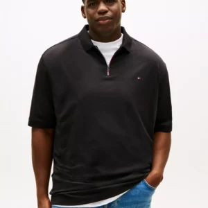 Men's Big & Tall Zippered Polo Shirt