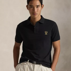 Men's Short-Sleeve Horseshoe Graphic Polo Shirt