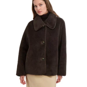 Women's Reversible Faux-Shearling Button-Front Coat