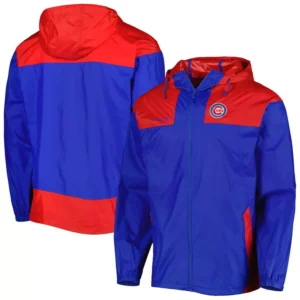 Men's Royal, Red Chicago Cubs Omni-Shade Flash Forward Challenger Full-Zip Windbreaker Jacket