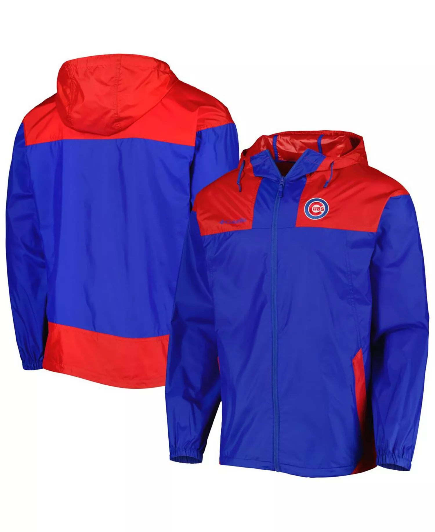 mni-972c05996d01b4af428a23d8669ba1a8 Men's Royal, Red Chicago Cubs Omni-Shade Flash Forward Challenger Full-Zip Windbreaker Jacket