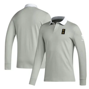 Men's 2023 Player Gray Columbus Crew Travel Long Sleeve Polo Shirt
