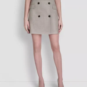 Women's Windowpane Melange Mini Skirt