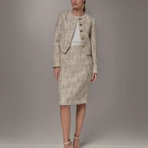 Petite Button-Front Cropped Jacket