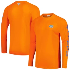 Men's Orange Florida Gators Terminal Tackle Omni-Shade Raglan Long Sleeve T-shirt