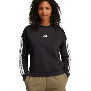 Women's Essentials 3-Stripes Fleece Crew Neck Sweatshirt