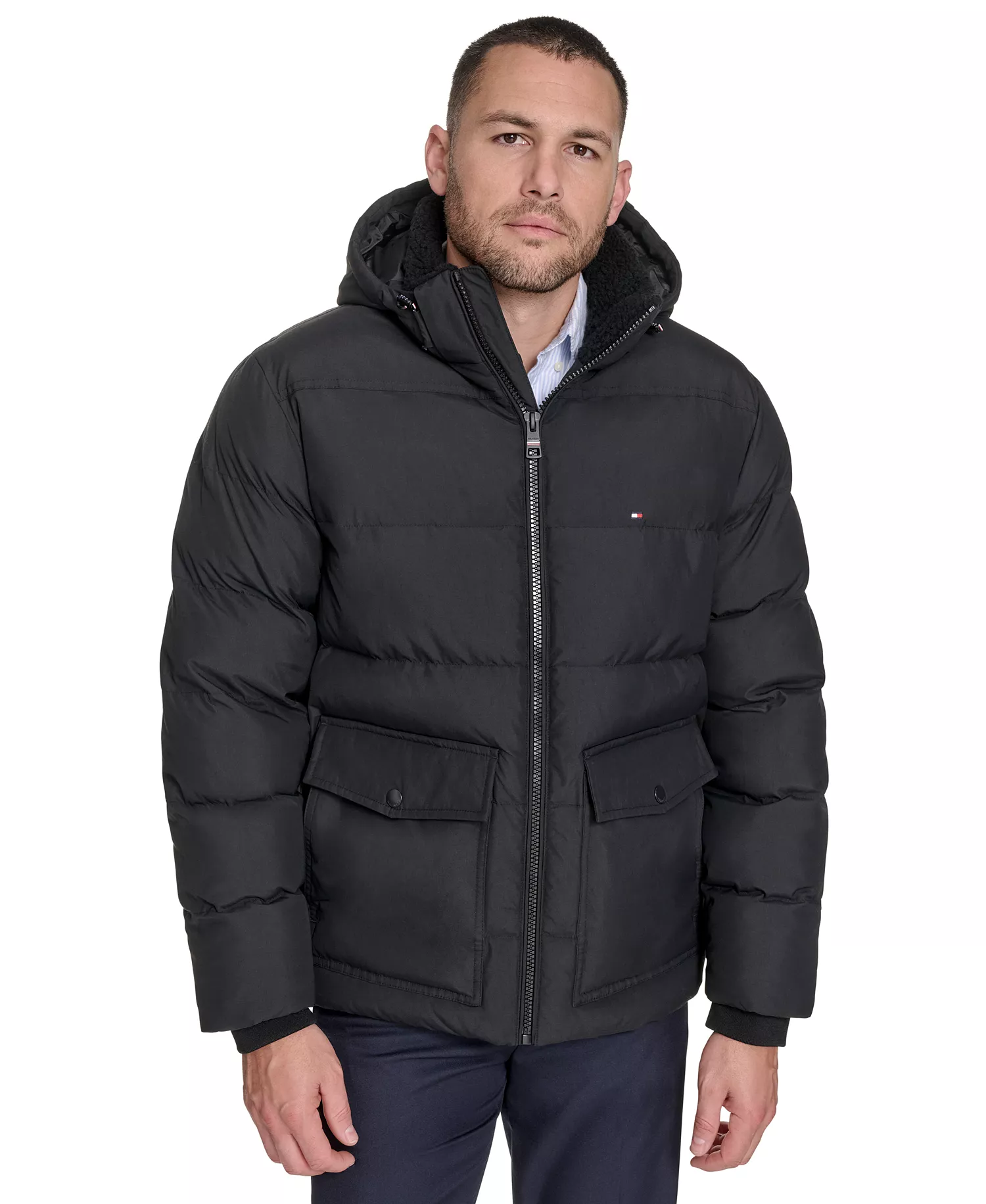 mni-991426937754f3f5a4ff60d1caa0ab42 Men's Two Pocket Hooded Puffer Jacket