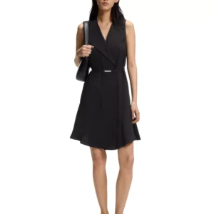 BOSS by Women's Soft Crepe Belted Wrap Dress