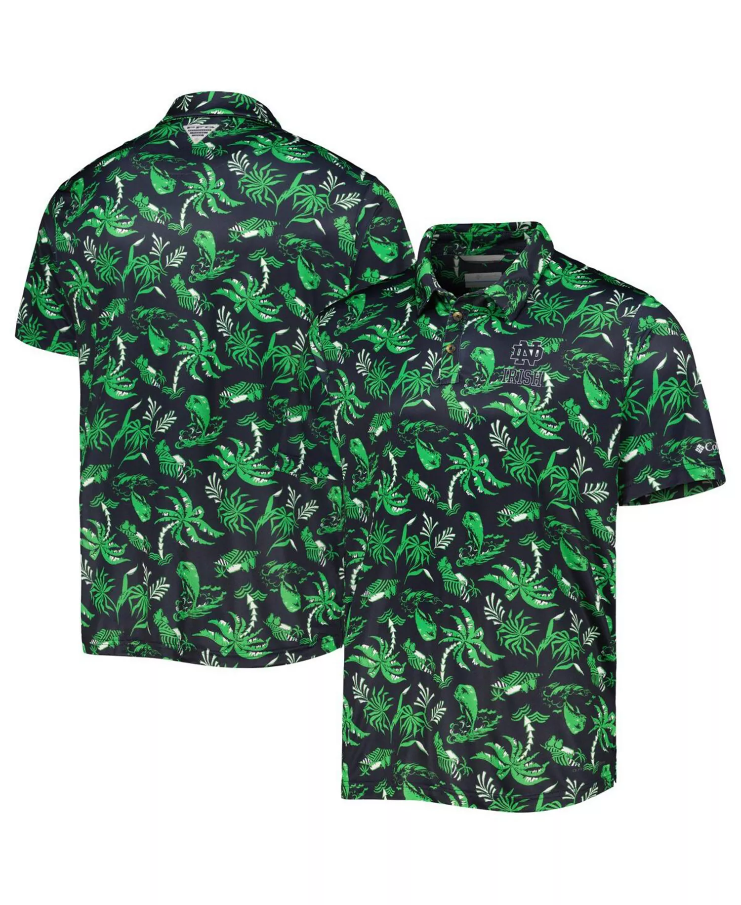 mni-9963b7f6a46619e2c83c8b7875c86b95 Men's Navy Notre Dame Fighting Irish Super Terminal Tackle Omni-Shade Polo Shirt