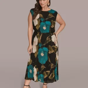 Plus Size Chiffon Midi Dress