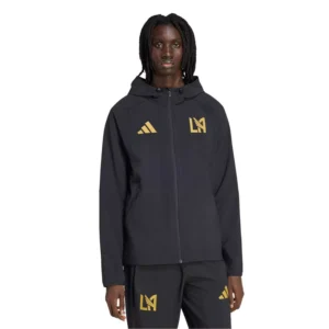 Men's Black LAFC Tiro Travel Full-Zip Hooded Windbreaker