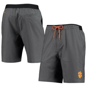Men's Heathered Gray Clemson Tigers Twisted Creek Omni-Shield Shorts
