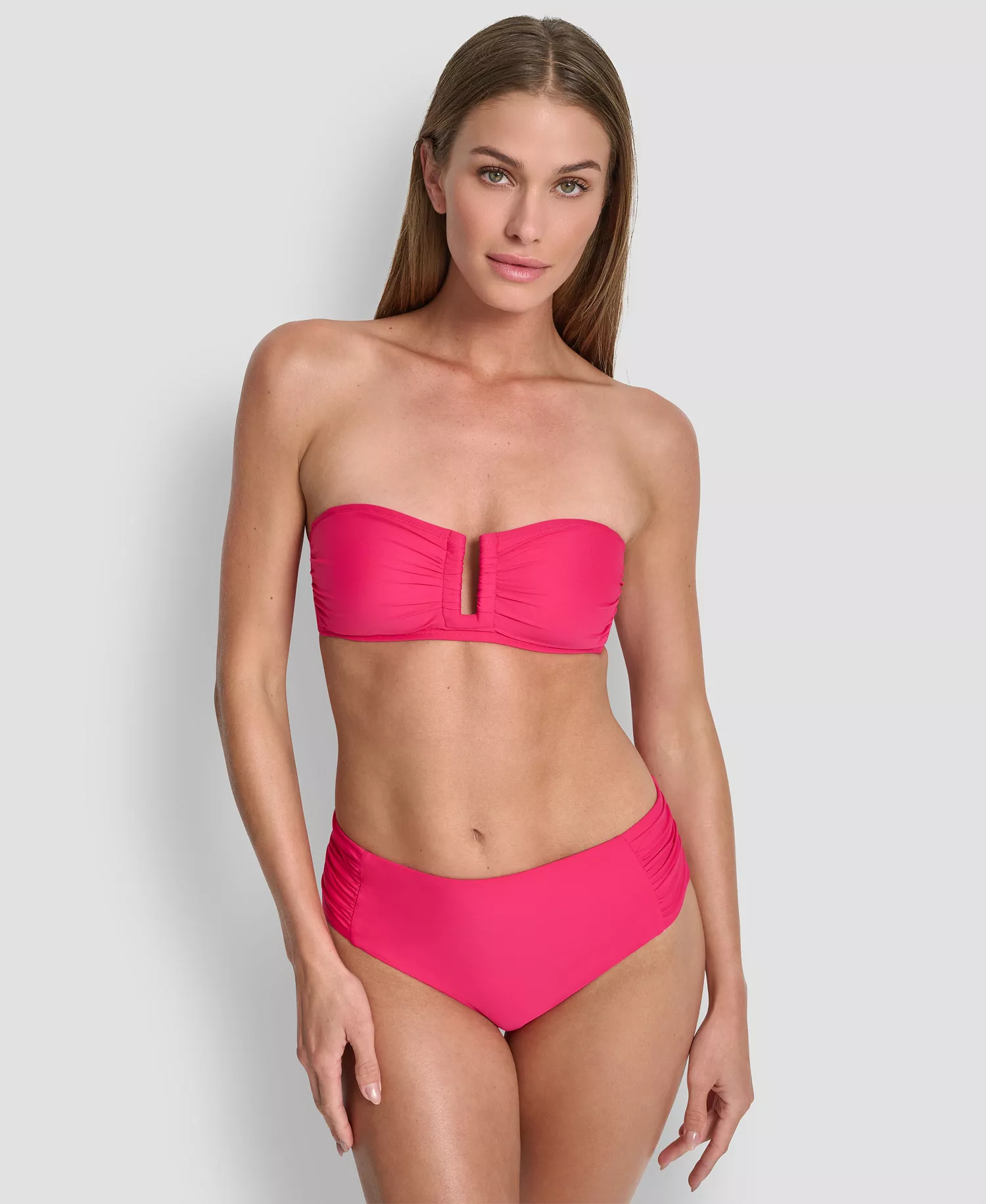 mni-9b16541cba8a1184d3f4ca644f1455bf Women's Shirred U-Wire Bandeau Bikini Top — изображение 5