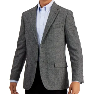 Men's Modern-Fit Herringbone Cotton & Linen Blazer
