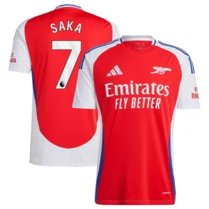 Men's Bukayo Saka Red Arsenal 2024/25 Home Replica Player Jersey