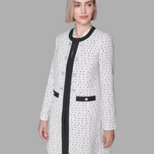 Women's Round Neck Hook & Eye Front Topper Jacket