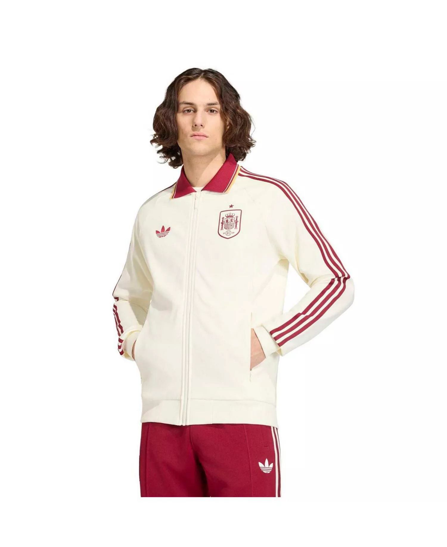 mni-9c42b9b62ca5a49cb46499b1c3ea3d6b Men's White Spain National Team 2026 World Cup Anthem Full-Zip Jacket