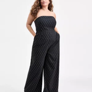 Trendy Plus Size Embellished Strapless Jumpsuit, Macy's Exclusive