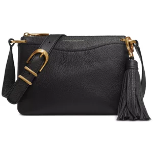 Glenwood Zippered Leather Crossbody with Tassel Detail