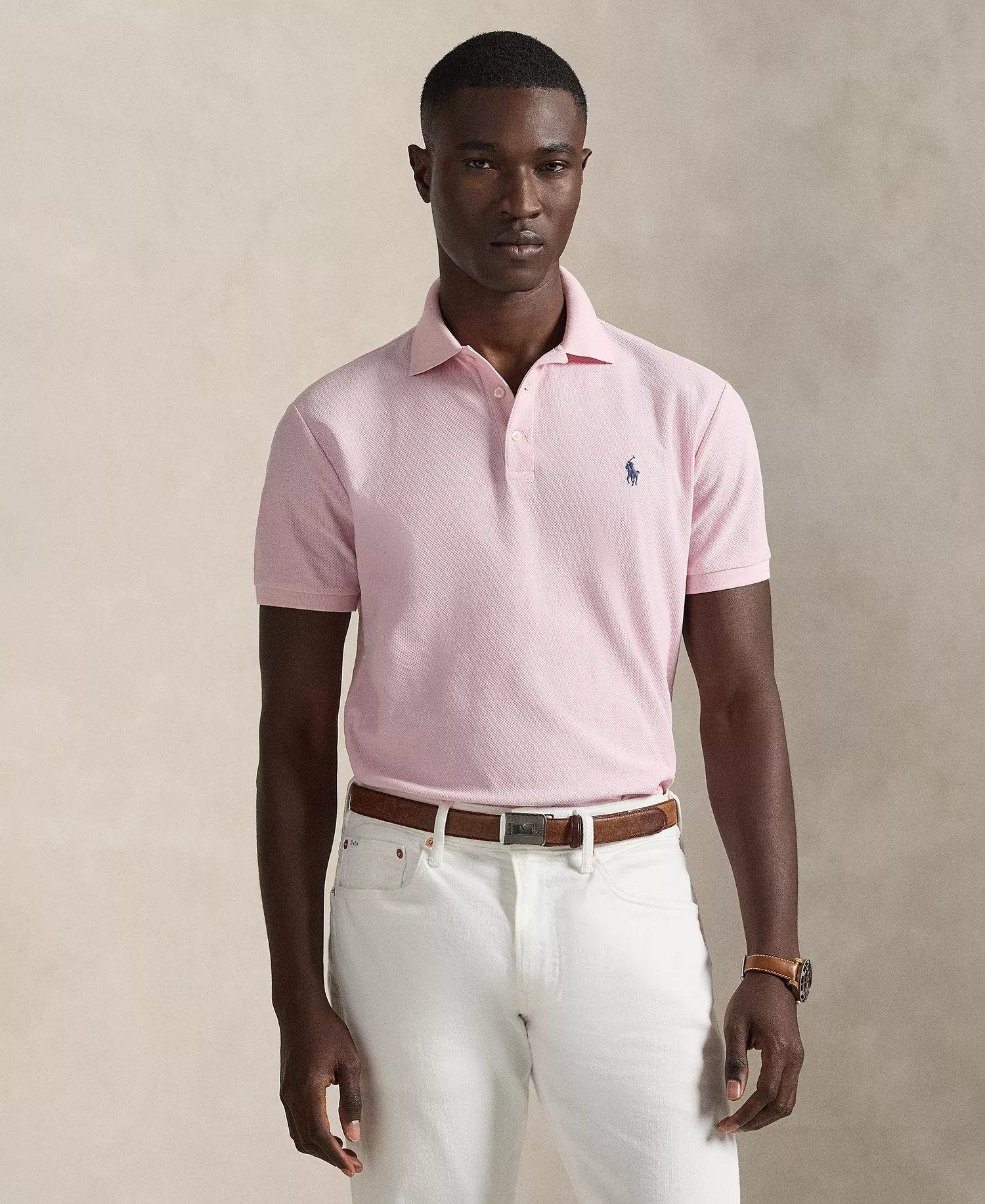 mni-9e76c43d0d83340cc9a8b34c6f51c03b Custom Slim Fit Honeycomb-Mesh Polo — изображение 5