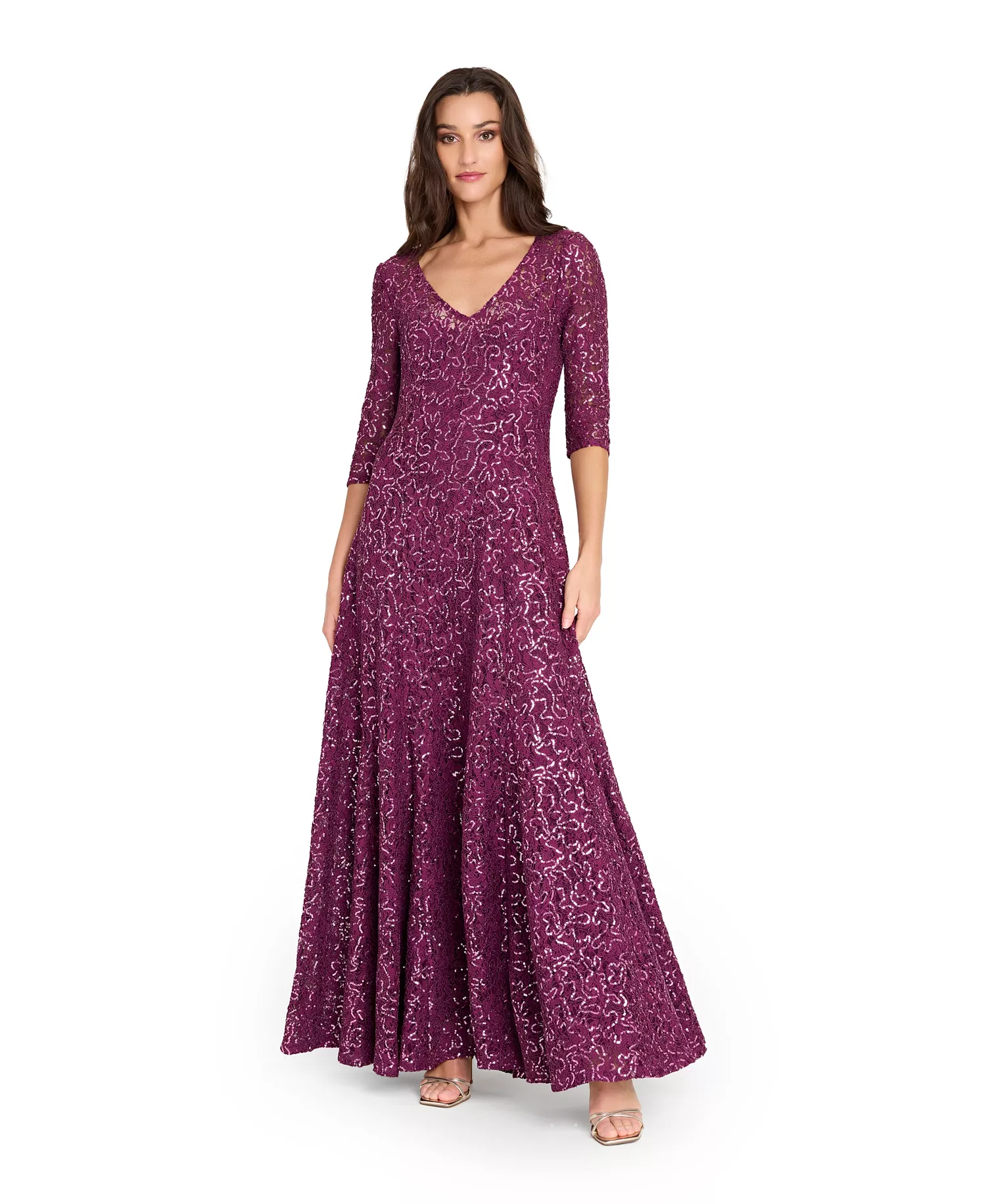 mni-a0284d307e329c27fde79028023522bf Women's V-Neck Beaded Gown