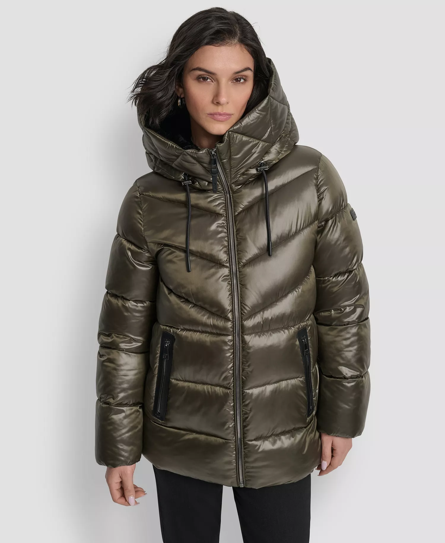 mni-a0919b238fa3ae4f41742863ede2feba Women's Shine Hooded Puffer Coat — изображение 4