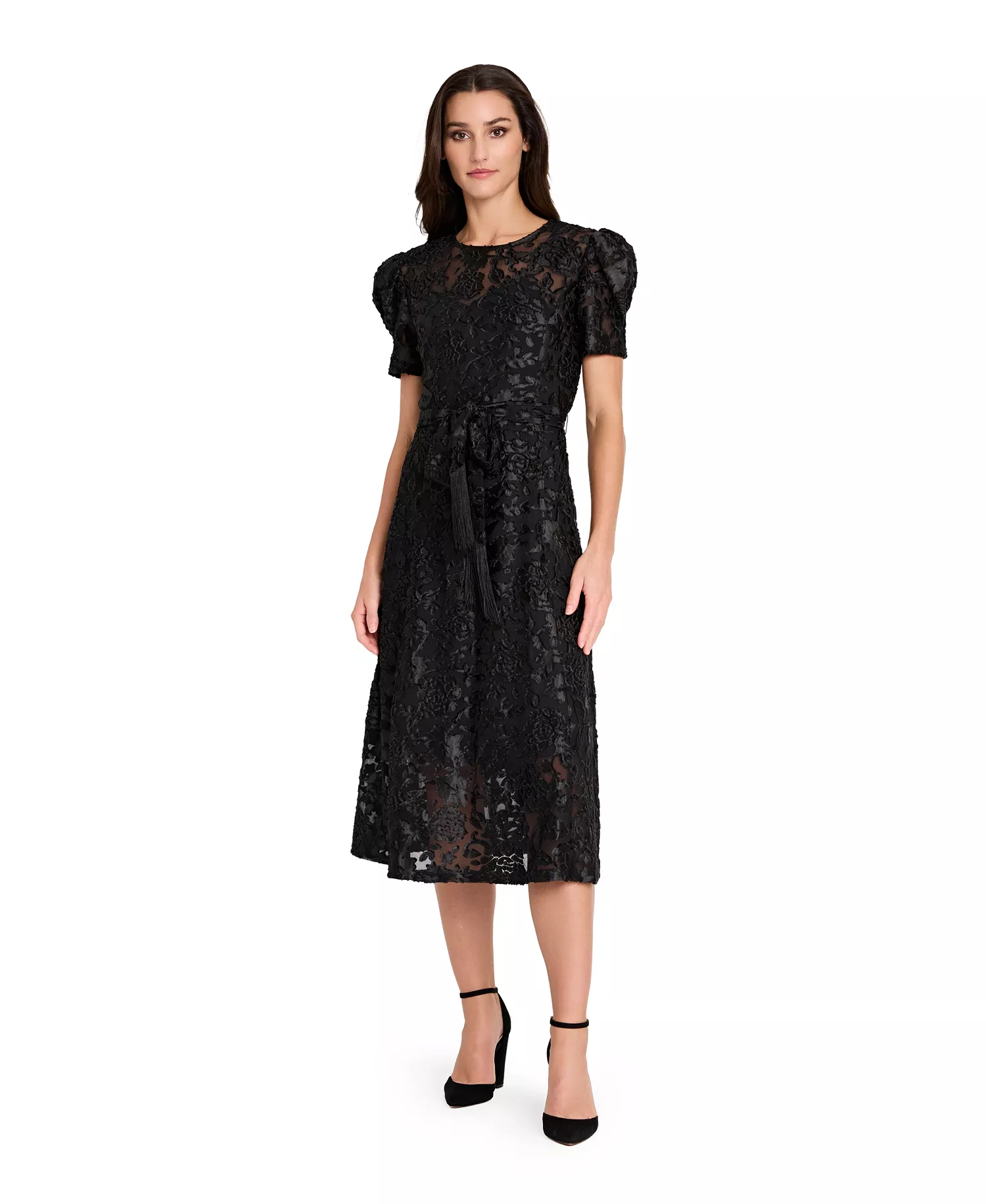 mni-a1606e076e8939c827c71e3d7af97ca4 Women's Puff Short-Sleeve Burnout Dress
