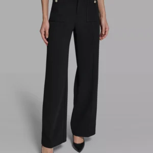 Women's Mid-Rise Patch Pocket Straight Pants