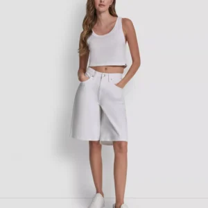 Women's Mid Rise Denim Bermuda Shorts