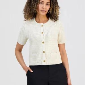 Petite Short-Sleeve Cardigan, Macy's Exclusive