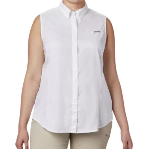 Plus Size PFG Tamiami Button-Front Sleeveless Top
