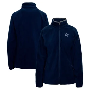 Women's Navy Dallas Cowboys Give and Go III Fleece Raglan Full-Zip Jacket