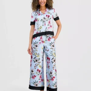 Petite Twill Border-Hem Pants, Macy's Exclusive