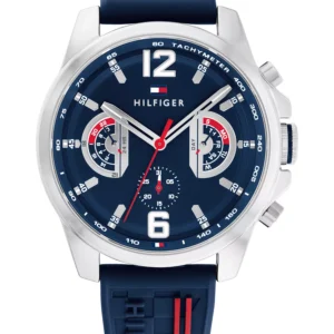 Men's Quartz Navy Silicone Watch 46mm
