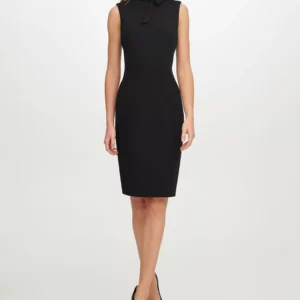 Petite Bow-Neck Sheath Dress