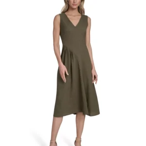 Women's V-Neck Sleeveless Midi Dress