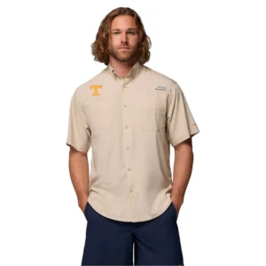 Men's Tan Tennessee Volunteers Tamiami Omni-Shade Button-Down Shirt