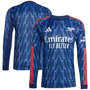 Men's Blue Arsenal 2025/26 Away Replica Long Sleeve Jersey