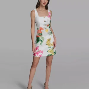 Women's Floral Print Sleeveless Sheath Dress