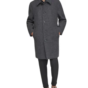 Men's Rennel Houndstooth Single-Breasted Topcoat