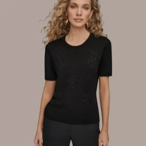 Women's Beaded Crewneck Sweater
