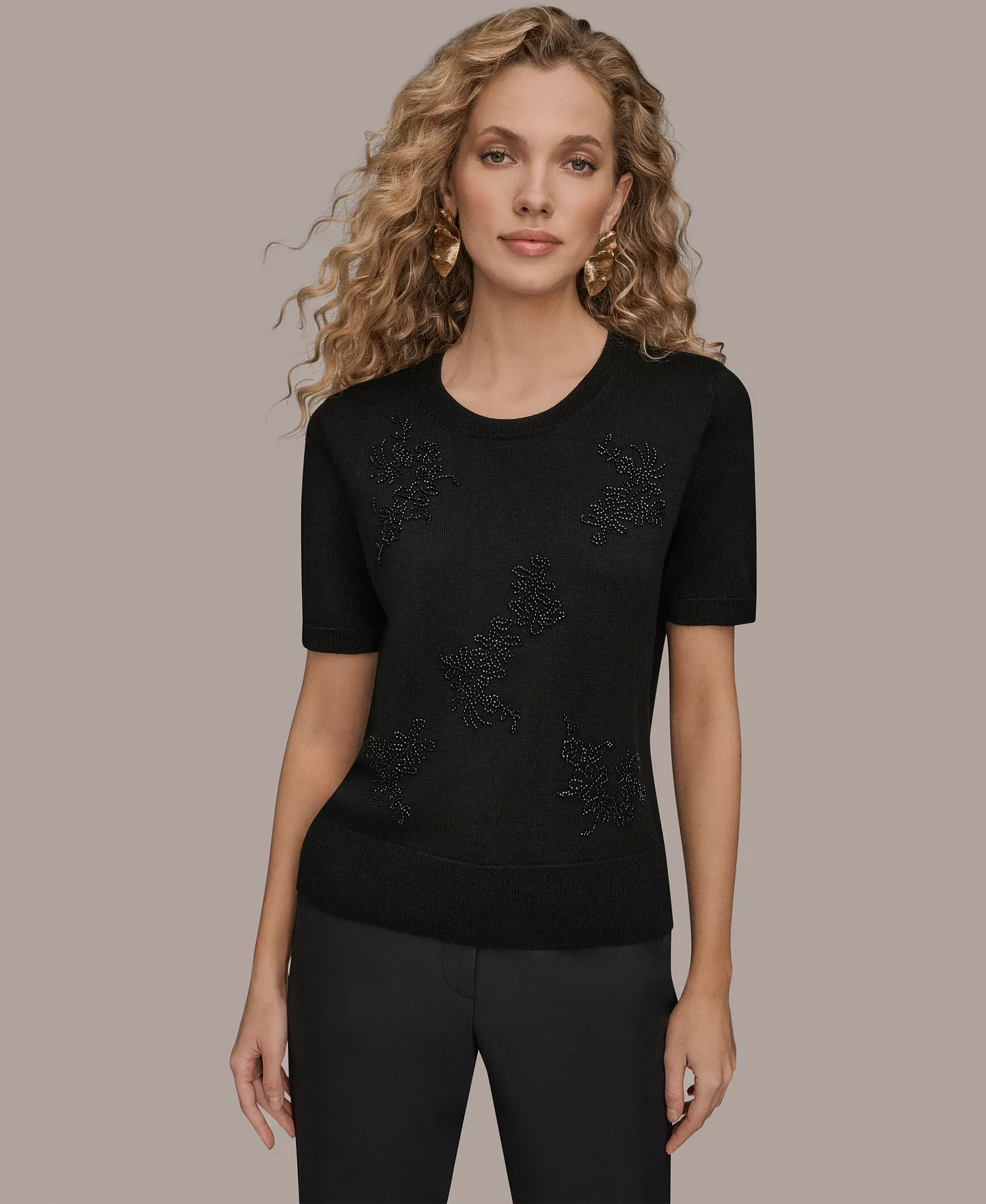 mni-a8895fb7362305a1c87b0e1e200edd52 Women's Beaded Crewneck Sweater