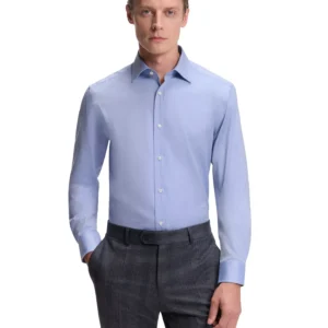 BECKHAM x BOSS Men's Oxford Cotton Slim-Fit Dress Shirt