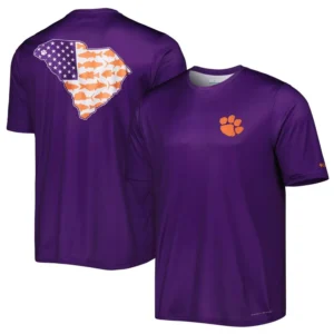 Men's Purple Clemson Tigers Terminal Tackle State Omni-Shade T-Shirt