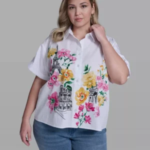Women's Floral Collared Neck Blouse