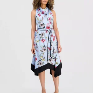 Women's Sleeveless Floral Cowl-Neck Dress, Macy's Exclusive